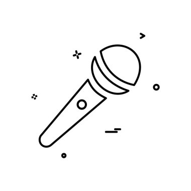 Mikrofon simgesi tasarım, renkli vektör çizim