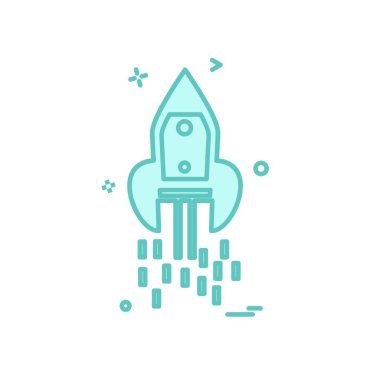 Roket simgesi tasarım, renkli vektör çizim