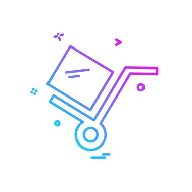 Sepeti simgesi tasarım, renkli vektör çizim