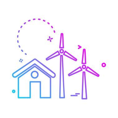 Hava türbini simge tasarlamak, renkli vektör çizim