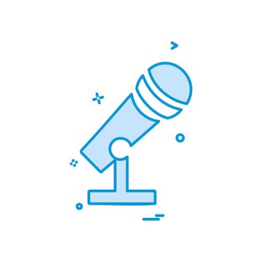 Mikrofon simgesi tasarım, renkli vektör çizim