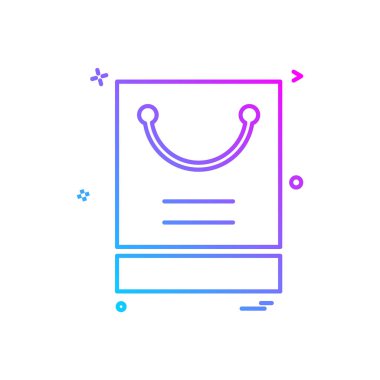 Alışveriş çantası simgesi tasarım vektörü