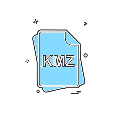 KMZ dosya tipi simge tasarım vektörü