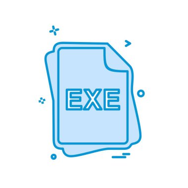 Exe dosya türü simge tasarlamak vektör