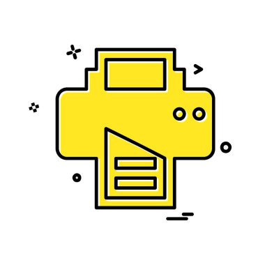 Yazıcı simgesi tasarım, vektör çizim