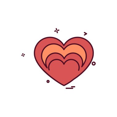 Kalp simgesi tasarım, Sevgililer günü için vektör çizim