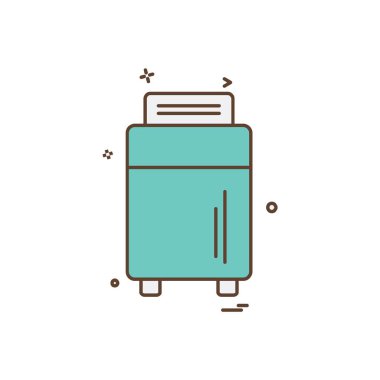 Seyahat çanta simge tasarlamak vektör