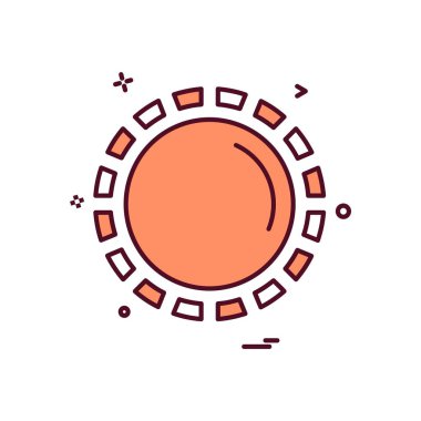 Güneş simgesi tasarım, renkli vektör çizim