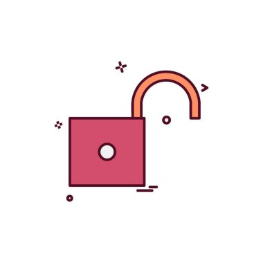 Kilit simgesi tasarım, vektör çizim