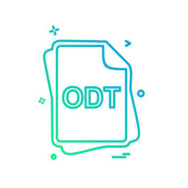 ODT dosya tipi simge tasarım vektörü