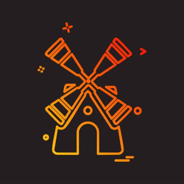 Hava türbini simge tasarlamak, renkli vektör çizim