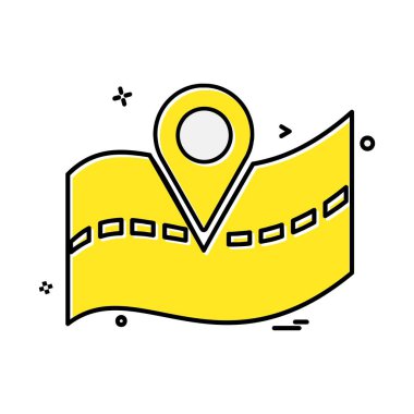 Gezinti simgesi tasarım, renkli vektör çizim