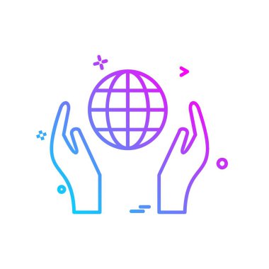 El simgesi tasarım, renkli vektör çizim