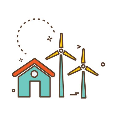 Hava türbini simge tasarlamak, renkli vektör çizim