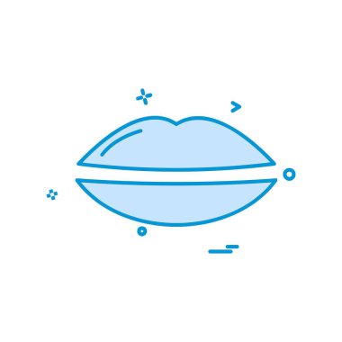 Dudak düz simge vektör çizim 