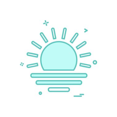 Güneş simgesi tasarım, renkli vektör çizim