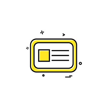 Kimlik kartı simge tasarlamak vektör