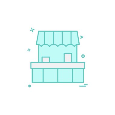 Dükkanı simgesi tasarım, renkli vektör çizim