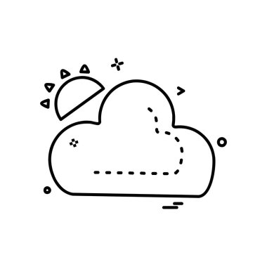 Bulut simgesi tasarım, renkli vektör çizim