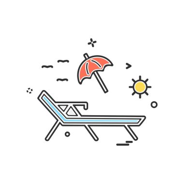 Plaj simgesi tasarım vektörü