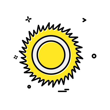 Güneş simgesi tasarım, renkli vektör çizim