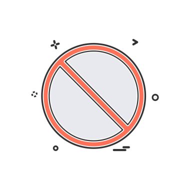 Değil izin verilen simgesi tasarım, renkli vektör çizim