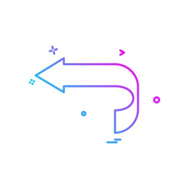 Sol ok simgesi tasarım vektörü