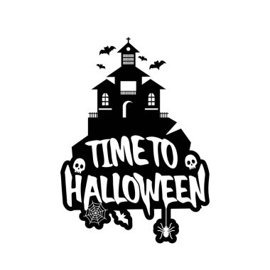 Cadılar Bayramı tasarım tipografi ve beyaz arka plan vektör ile 