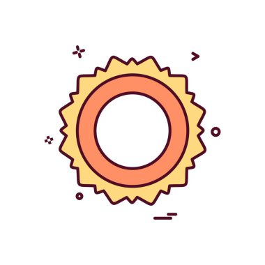 Güneş simgesi tasarım, renkli vektör çizim