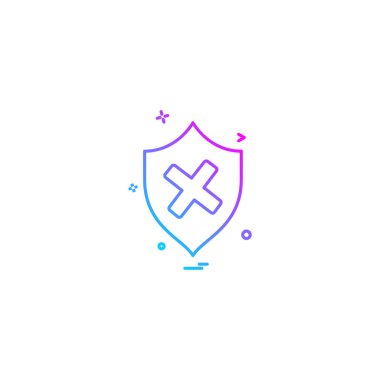 Kalkan simgesi tasarım, renkli vektör çizim