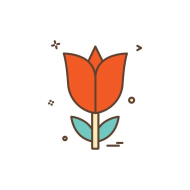 Beyaz arka plan üzerinde simge vektör çiçek