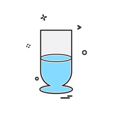 İçki simgesi tasarım, renkli vektör çizim 