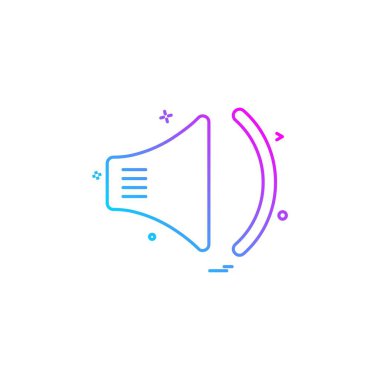 Hoparlör simgesi tasarım, renkli vektör çizim 