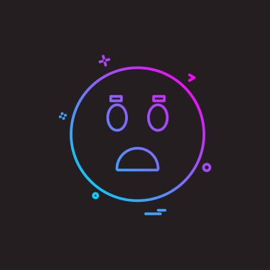Emoji simgesi tasarım, renkli vektör çizim