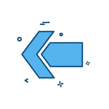 Sol ok simgesi tasarım vektörü