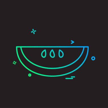 Su kavunu simgesi tasarım vektörü