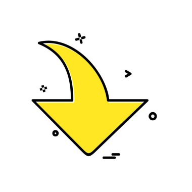 Aşağı ok simgesi tasarım vektörü