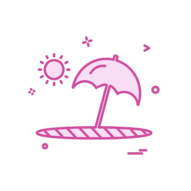 Plaj simgesi tasarım vektörü