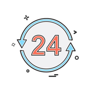 Saat simgesi tasarım, renkli vektör çizim