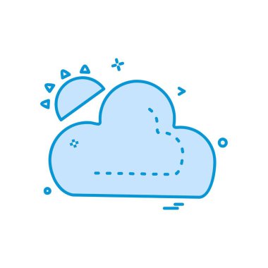 Bulut simgesi tasarım, renkli vektör çizim