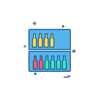 İçki simgesi tasarım, renkli vektör çizim 