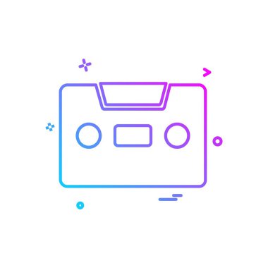 Casette simge tasarım vektörü