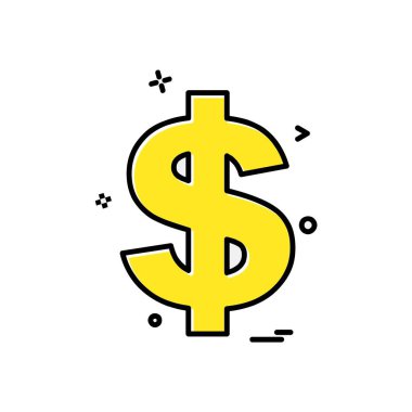 Dolar simgesi tasarım, renkli vektör çizim