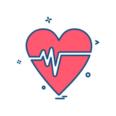 Sevgililer günü simgesi tasarım, renkli vektör çizim