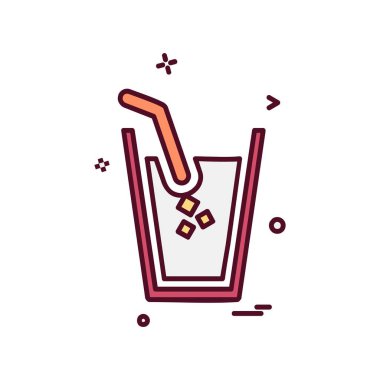 İçki simgesi tasarım, renkli vektör çizim 