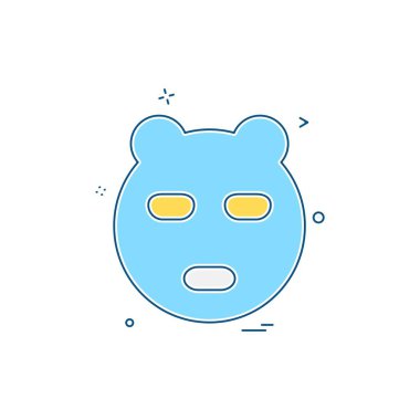 Ayı simgesi tasarım, renkli vektör çizim