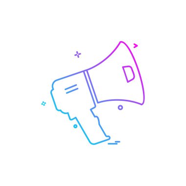 Hoparlör simgesi tasarım, renkli vektör çizim 