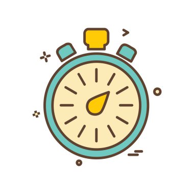 saat düz ikon vektör illüstrasyonu 