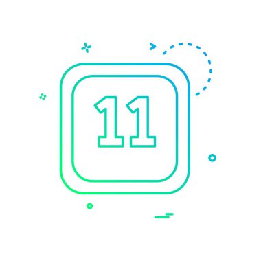 11 tarihi takvim simge tasarlamak vektör