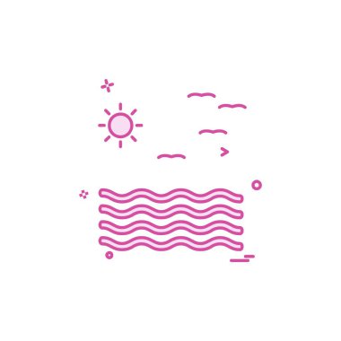 Deniz simgesi tasarım vektörü